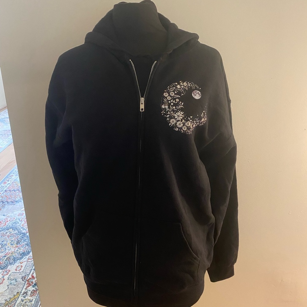 Gildan Hoody with Floral Moon Design